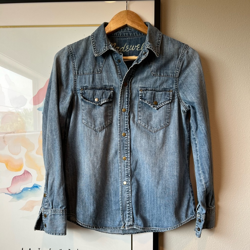 Madewell western denim button down size S - Picture 3 of 15